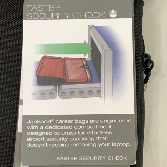 Jansport FIRST CLASS 13” messenger - Blk/Blue Streak - Picture 11 of 14